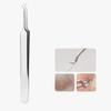 BEUKING Acne Blemish Blackhead Comedone Stainless Steel Nipper Blemish Extractor Tool for Remove Blackhead Acne Whitehead Pimple Bend Curved Tweezers, Silver view 2
