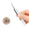 BEUKING Acne Blemish Blackhead Comedone Stainless Steel Nipper Blemish Extractor Tool for Remove Blackhead Acne Whitehead Pimple Bend Curved Tweezers, Silver view 4