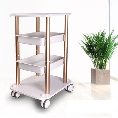 Hair Salon Trolley Rolling Cart Beauty Rolling Trolley Cart Storage Organizer Hairdressing Tool Station Super Load-Bearing & Silent Roller (E-4-Layer (ABS+Aluminum))