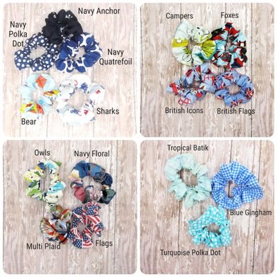 Print Fabric Scrunchies-Over 50 Colors To Choose From (Paper Lanter)
