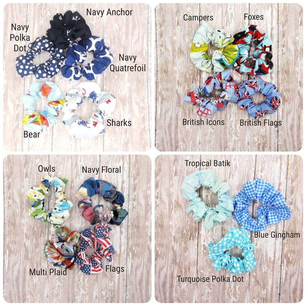 Print Fabric Scrunchies-Over 50 Colors To Choose From (Paper Lanter)