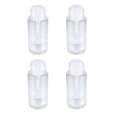 Uonlytech 4pcs Makeup Remover Pump Bottles Travel Containers for Cosmetics Easy Dispensing for Home and Outdoor Use