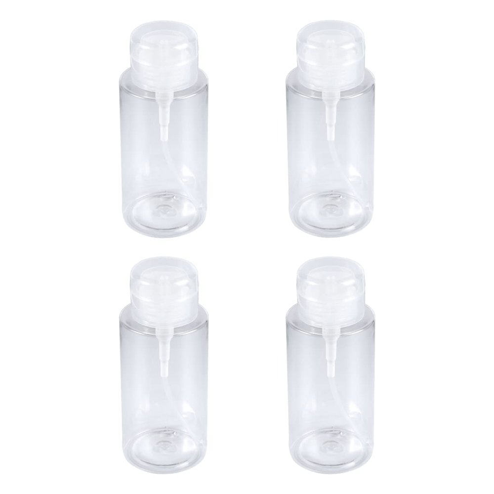 Uonlytech 4pcs Makeup Remover Pump Bottles Travel Containers for Cosmetics Easy Dispensing for Home and Outdoor Use