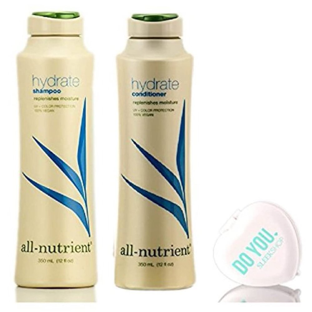 All Nutrient Hydrate Shampoo & Conditioner DUO Set, replenishes moisture (with Sleek Compact Mirror) (12 oz + 12 oz DUO Kit)