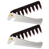 Beaupretty 2pcs Portable Folding Stainless Steel Hair Comb for Men Travel-friendly Oil Hair Brush Retro Design Lightweight and Compact for view 1