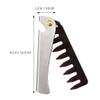 Beaupretty 2pcs Portable Folding Stainless Steel Hair Comb for Men Travel-friendly Oil Hair Brush Retro Design Lightweight and Compact for view 2