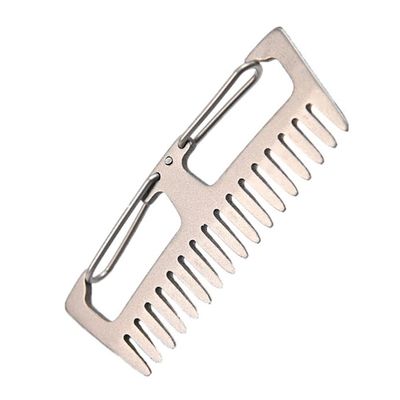 BESPORTBLE 1pc Creative -static Titanium Alloy Comb Keychain Lightweight Outdoor Hair Comb for Travel Portable Wide-tooth Design for and Thick Hair Keychain Organizer