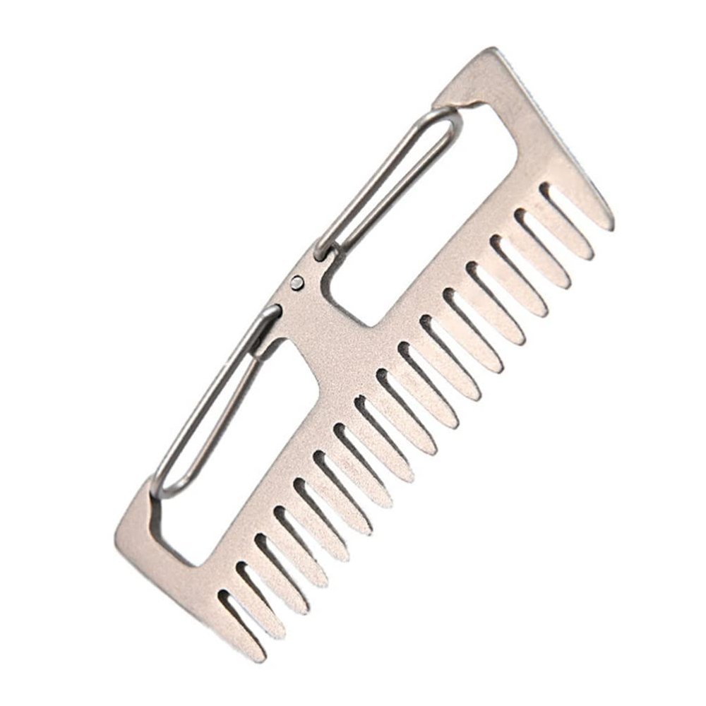 BESPORTBLE 1pc Creative -static Titanium Alloy Comb Keychain Lightweight Outdoor Hair Comb for Travel Portable Wide-tooth Design for and Thick Hair Keychain Organizer
