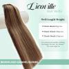 Sew in Hair Extensions Real Human Hair Brown and Blonde Weft Hair Extensions, 12 Inch 80G, Soft Straight P4/27 Highlight Bundles Brown and Blonde Sew in Human Hair Wefts for Women view 2