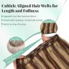 Sew in Hair Extensions Real Human Hair Brown and Blonde Weft Hair Extensions, 12 Inch 80G, Soft Straight P4/27 Highlight Bundles Brown and Blonde Sew in Human Hair Wefts for Women view 4