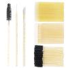 300 PCS Eyelash Extension Supplies Kit,Disposable Lash Spoolies Brushes Micro Swab Brushes Mascara Wand Lip Brushes for Eyelash Extension Tattoo Lipstick Applicator (Gold) view 1