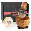 Anbbas Badger Hair Shaving Brush with Wood Handle,Large Soap Bowl,Stainless Steel Shaving Stand and 3.5 oz Natural Shaving Soap Puck Refill for Men view 1