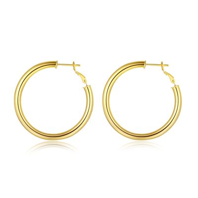 Doubnine Tube Hoop Earrings Gold Lightweight Large Earrings Women Fashion Jewelry (50mm, gold)