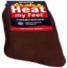 BRUBAKER 2-Pack Heat my Feet Thermal Socks - Warm Feet Socks with Heat Enclosing Insulation Fibers - Size 6.5-8 - Brown view 1