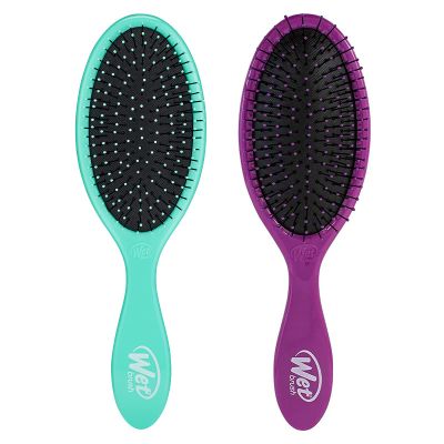 Wet Brush Original Detangler Hair Brush Bundle - Aqua and Purple