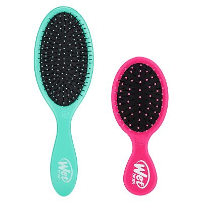 Wet Brush Original Detangler Hair Brush And Mini Detangler Bundle - Aqua And Pink