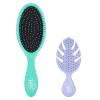 Wet Brush Original Detangler Hair Brush and Go Mini Travel Brush Bundle - Aqua and Purple view 1