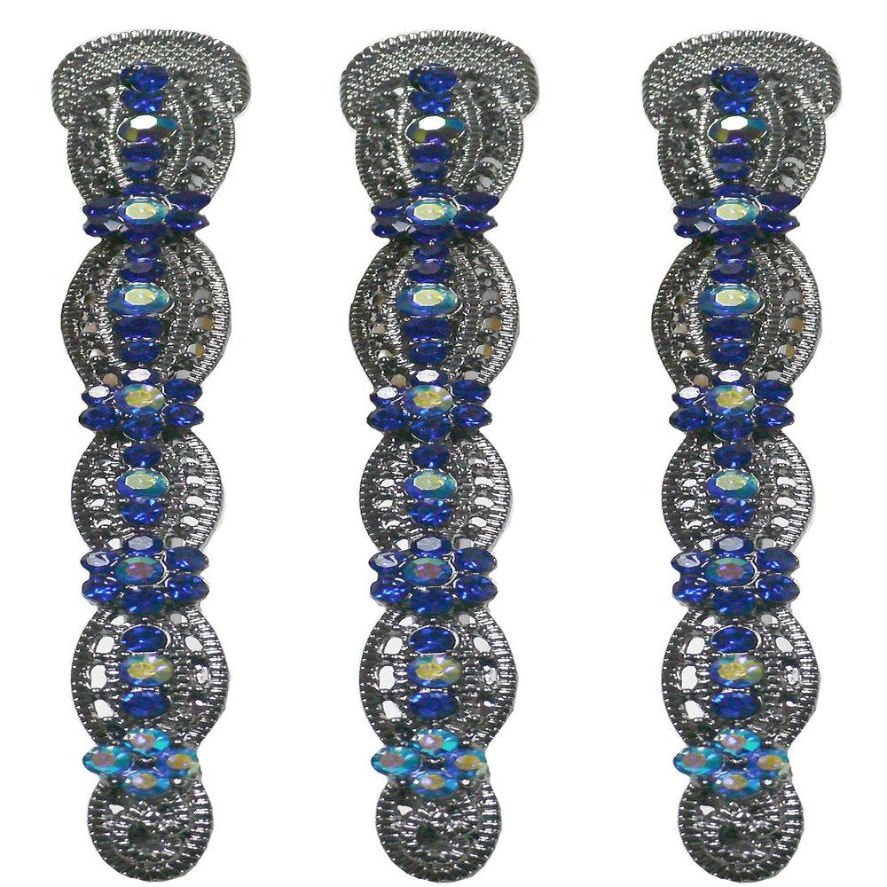 Set of 3 Brand jcgy Alligator Hair Clips. Designed with U Underclip for Thinner Hair Duckbill Beakclips Firm Grip NM86110-3-3blueU