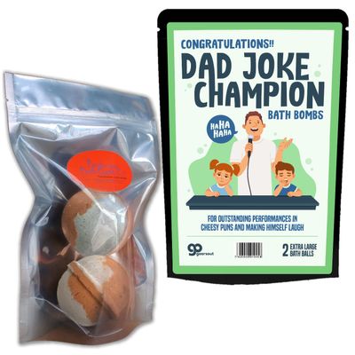Dad Joke Champion Bath Bombs Congratulations Fake Award Dad Joke Gifts Fathers Day from Kids Stocking Stuffers for Dads Grandpa Gifts Stepdad Present Ideas