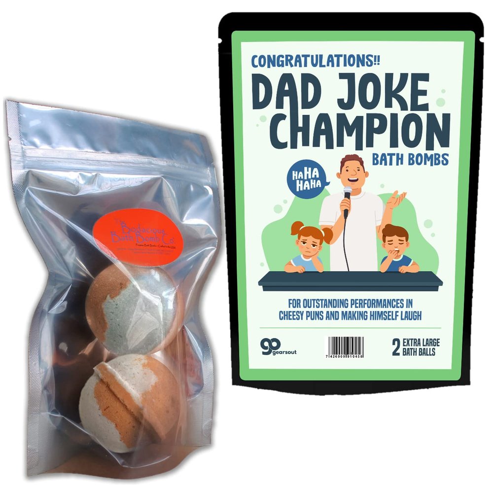 Dad Joke Champion Bath Bombs Congratulations Fake Award Dad Joke Gifts Fathers Day from Kids Stocking Stuffers for Dads Grandpa Gifts Stepdad Present Ideas