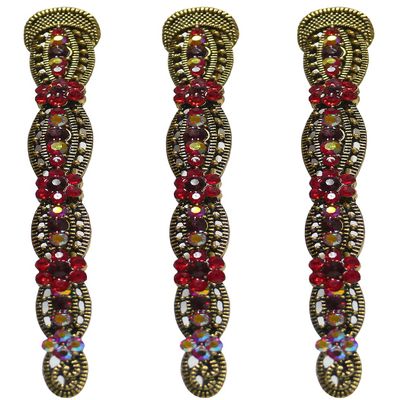 Set of 3 JCGY Alligator Hair Clips Designed with U Underclip for Thinner Hair Duckbill Beakclips Firm Grip NM86110-3-3redU