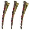 Set of 3 JCGY Alligator Hair Clips Designed with U Underclip for Thinner Hair Duckbill Beakclips Firm Grip NM86110-3-3redU view 2