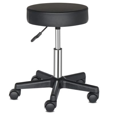 Volowoo Bar Stools,Round Arch Feet Rotation Bar Stool Adjustable Swivel Stool Kitchen Counter Stools Dining Chairs (Black Plastic)