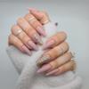 Press On Nails, False Nails, Glue on Nails, Manicure (Nude Rhinestones - Medium Length) view 2