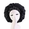 4 Pieces Women's Satin Rhinestone Sleeping Hat Night Sleep Cap Hair Care Salon Makeup Muslim Hijab Head Cover Bonnet Hat view 3