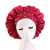 4 Pieces Women's Satin Rhinestone Sleeping Hat Night Sleep Cap Hair Care Salon Makeup Muslim Hijab Head Cover Bonnet Hat view 4