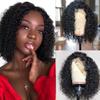 13x4 Lace 150% Density Wigs Human Hair Pre Plucked Curly Lace Front Bob Wigs Wet and Wavy Virgin Hair with Baby Hair 14 Inch for Black Women Natural Color view 1