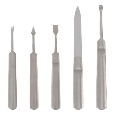 5pcs Manicure Kit Nail Cuticle Pusher Nail Care Kit Dotting Pusher Manicure Nail Dead Skin Trimmers Professional Nail Files Stainless Steel Dead Skin Fork Portable