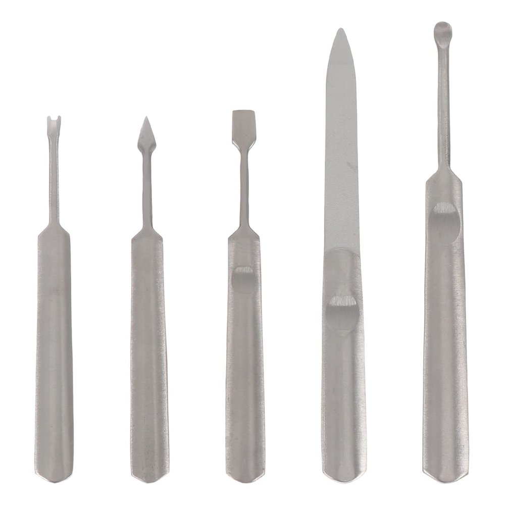 5pcs Manicure Kit Nail Cuticle Pusher Nail Care Kit Dotting Pusher Manicure Nail Dead Skin Trimmers Professional Nail Files Stainless Steel Dead Skin Fork Portable