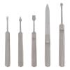 5pcs Manicure Kit Nail Cuticle Pusher Nail Care Kit Dotting Pusher Manicure Nail Dead Skin Trimmers Professional Nail Files Stainless Steel Dead Skin Fork Portable view 1