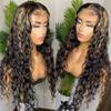 1b/27 Highlight Wig Human Hair Water Wave Wig Honey Blonde Silk Top Lace Front Wigs Colored Human Hair Wigs 150 Density 22inch Transparent Lace Wigs in Stock view 2