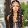 1b/27 Highlight Wig Human Hair Water Wave Wig Honey Blonde Silk Top Lace Front Wigs Colored Human Hair Wigs 150 Density 22inch Transparent Lace Wigs in Stock view 3
