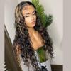 1b/27 Highlight Wig Human Hair Water Wave Wig Honey Blonde Silk Top Lace Front Wigs Colored Human Hair Wigs 150 Density 22inch Transparent Lace Wigs in Stock view 4