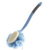 [2nd Generation] Shower Body Brush with Bristles and Loofah,Back Scrubber Bath Mesh Sponge with Curved 16" Long Non-Slip Handle Skin Exfoliating Massage Suitable for Men and Women (Blue) view 1