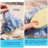 [2nd Generation] Shower Body Brush with Bristles and Loofah,Back Scrubber Bath Mesh Sponge with Curved 16" Long Non-Slip Handle Skin Exfoliating Massage Suitable for Men and Women (Blue) view 3