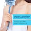 [2nd Generation] Shower Body Brush with Bristles and Loofah,Back Scrubber Bath Mesh Sponge with Curved 16" Long Non-Slip Handle Skin Exfoliating Massage Suitable for Men and Women (Blue) view 4