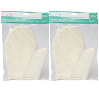2 Exfoliating Bath Body Glove Spa Sponge Loofah Loofa Sisal Mitt Scrubber Shower