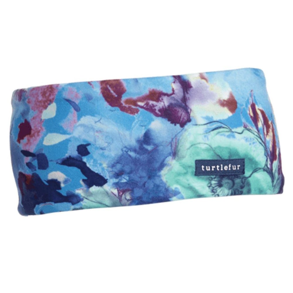 Turtle Fur I'm with The Band Reversible Wide Headband, Sports Running Hairband, Water Color Daydream