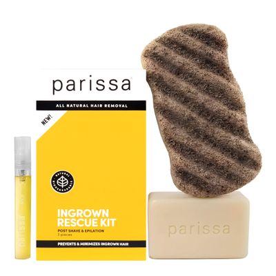 Parissa Ingrown Rescue Kit, Post-Hair Removal Treatment for Ingrown Hair & Razor Bumps, 3 Step Kit to Cleanse, Exfoliate, and Moisturize