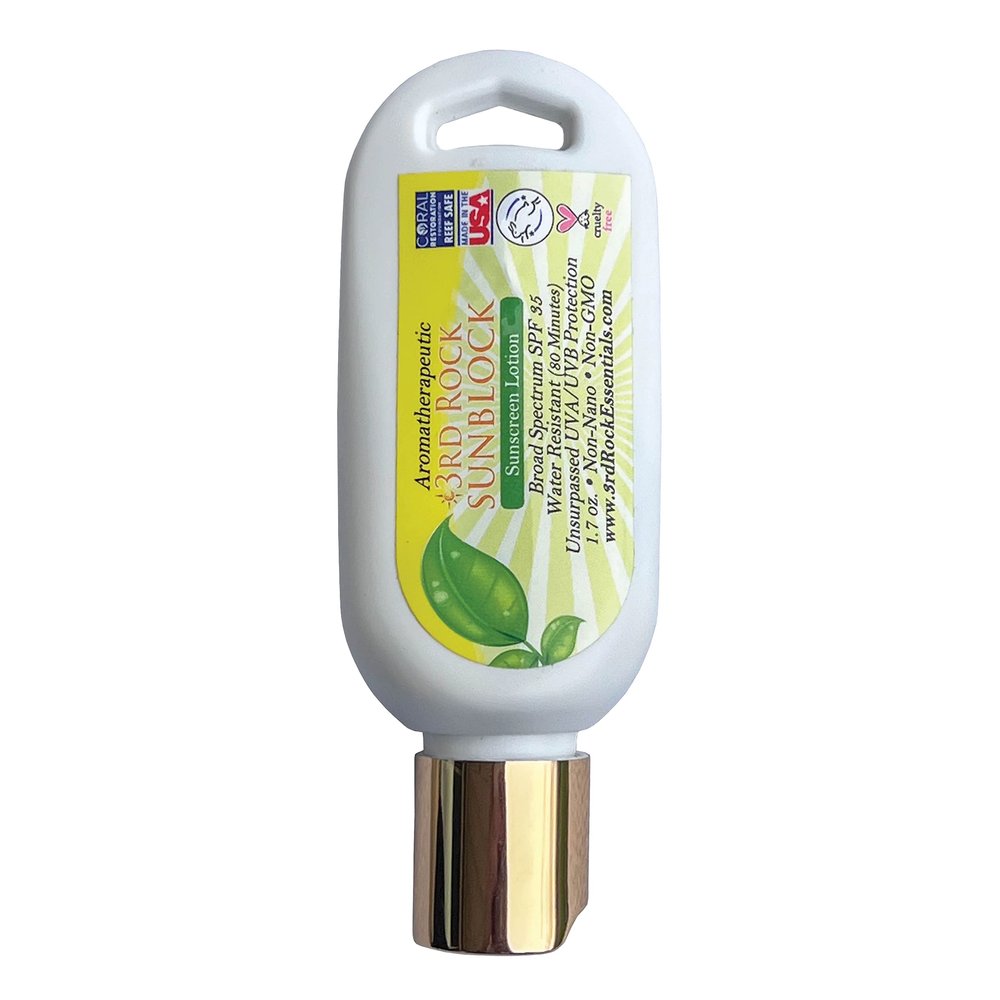 3rd Rock Essentials | Travel Size Sunblock SunScreen Lotion SPF 35+ | Travel Sized All Natural Organic Zinc Unscented Sunscreen for Sun Protection | All Natural Personal Care (1.7 oz | Single)