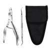 FOMIYES Cuticle Trimmer with Cuticle Pusher, 2Pcs Professional Cuticle Remover Tool Kit, Stainless Steel Nail Clippers for Thick and Ingrown Toenails, Pedicure Manicure Tools view 1