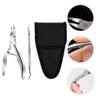 FOMIYES Cuticle Trimmer with Cuticle Pusher, 2Pcs Professional Cuticle Remover Tool Kit, Stainless Steel Nail Clippers for Thick and Ingrown Toenails, Pedicure Manicure Tools view 2