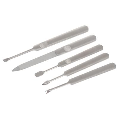 Healifty 5pcs Stainless Steel Dead Skin Forks for Nail Art Fingernail Dead Skin Nail Polish Clean up Tool