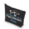 VAMSII Funny Pilot Flight Attendant Gifts Don't Make Me Use My Flight Attendant Voice Makeup Bag Gifts for Stewardess Flight Crew (Flight Attendant) view 1