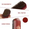 Beard Brush, 100% Boar Bristle Natural Black Walnut Wood Beard Comb Hair Mustache Shaving Brush Facial Hair Brush view 2