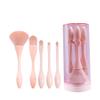 Layboo Mini Makeup Brushes Set Professional 5 Pcs Plastic Makeup Brush Set with Foundation Concealer Blush Eyeshadow Brush Portable with Storage Bucket view 1